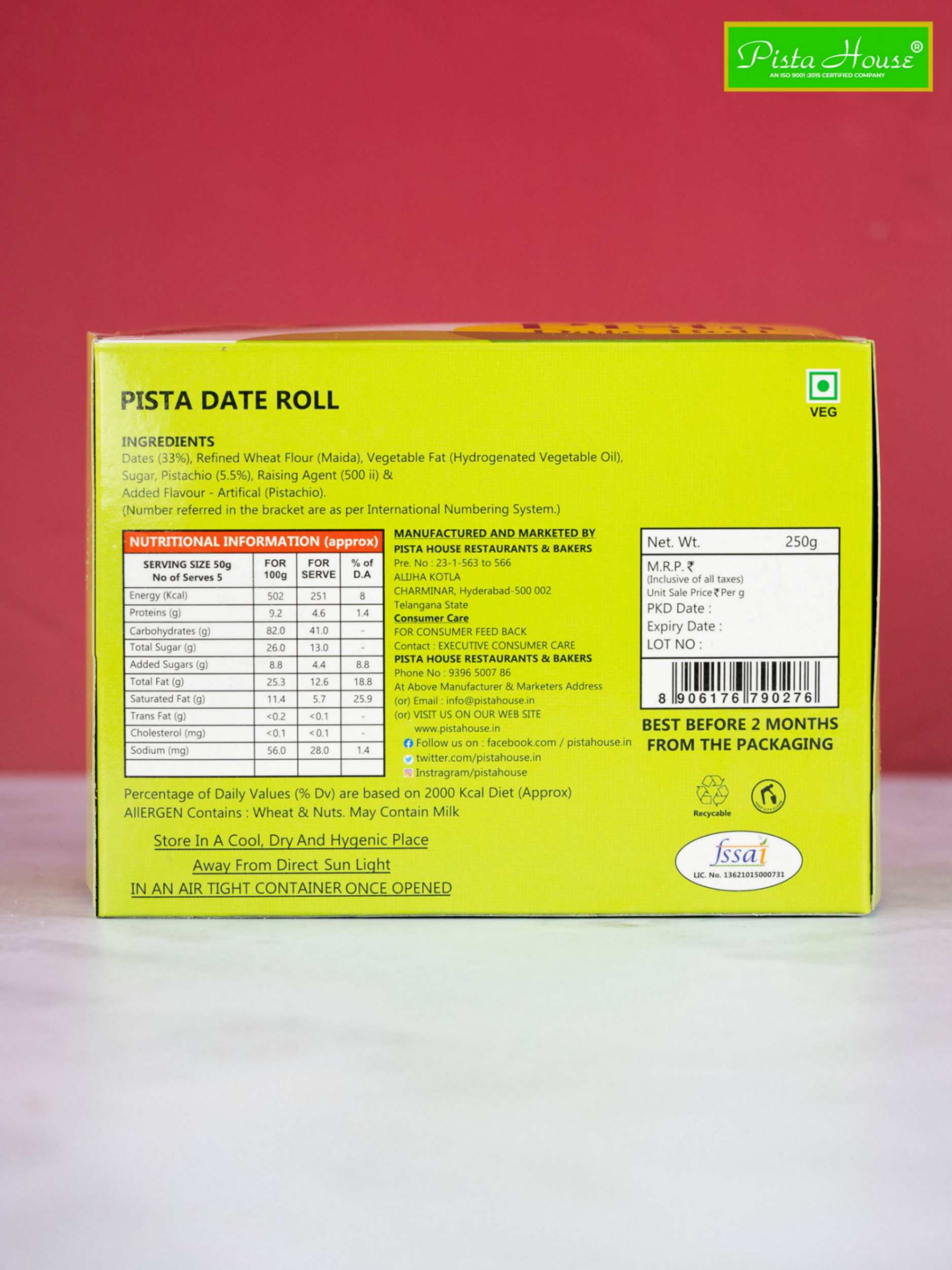 Pista House Pista Date Roll - Distacart