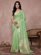 Anaita Rama Cotton Saree With Blouse - Distacart