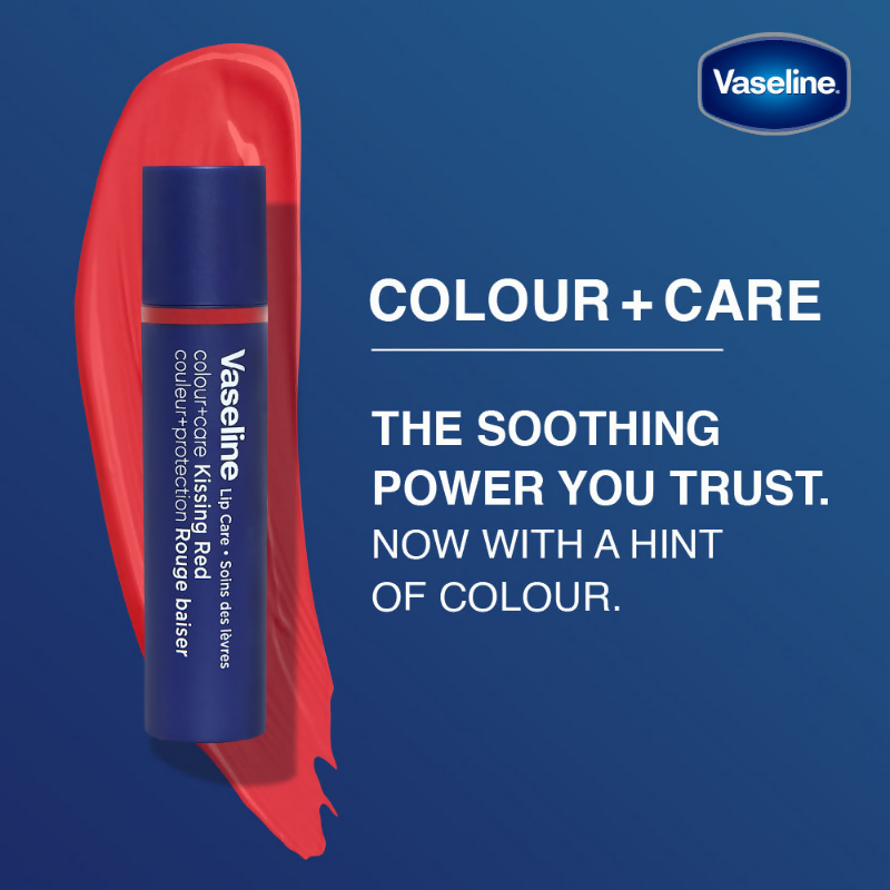 Vaseline Lip Care Colour + Care Tinted Lip Balm Stick - Kissing Red - Distacart