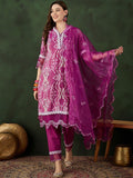 Sangria Printed & Embroidered Kurta & Trousers with Dupatta