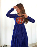Joban Fashion Royal Blue Kurta Set Chanderi Sequence Embroidery Work - Distacart