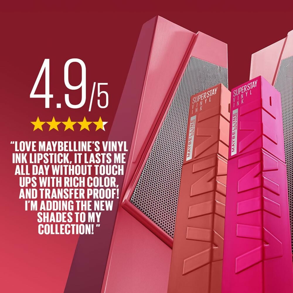Maybelline New York Super Stay Vinyl Ink Liquid Lipstick, Instant Shine Lasts Up To 16H - Rogue