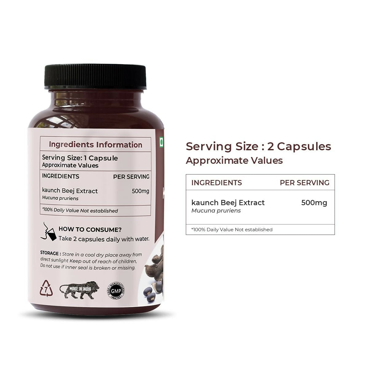 Saptamveda Natural Kaunch Beej Extract Capsules - Distacart