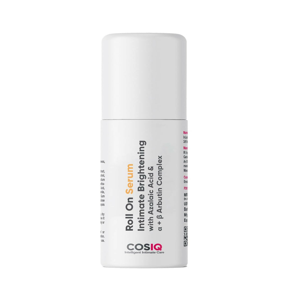 Cos-IQ Intimate Brightening Roll-On Serum, With Azelaic Acid & Alpha + Beta Arbutin Complex - Distacart