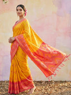 Shree Shyam Fashion Yellow Soft Silk Saree - Distacart