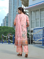 Joban Fashion Pink Position Digital Print With Position Foil Kurta Set - Distacart