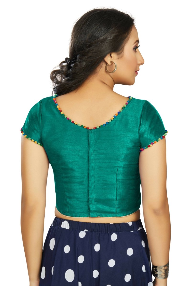 Aastha Fashion Women's Sea Green Art Silk Designer Party Wear Readymade Blouse