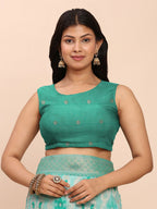 Shree Shyam Fashion Linen Cotton Sea Green Saree - Distacart