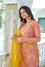 Teeya Creation Multi Color Chinnon Silk With Heavy Embroidery With Positiona Print Fully Stitched Sharara Suit - Distacart