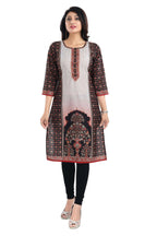 Snehal Creations Black Beauty Designer Digital Print Cotton Slub Fabric Long Kurti Tunic - Distacart