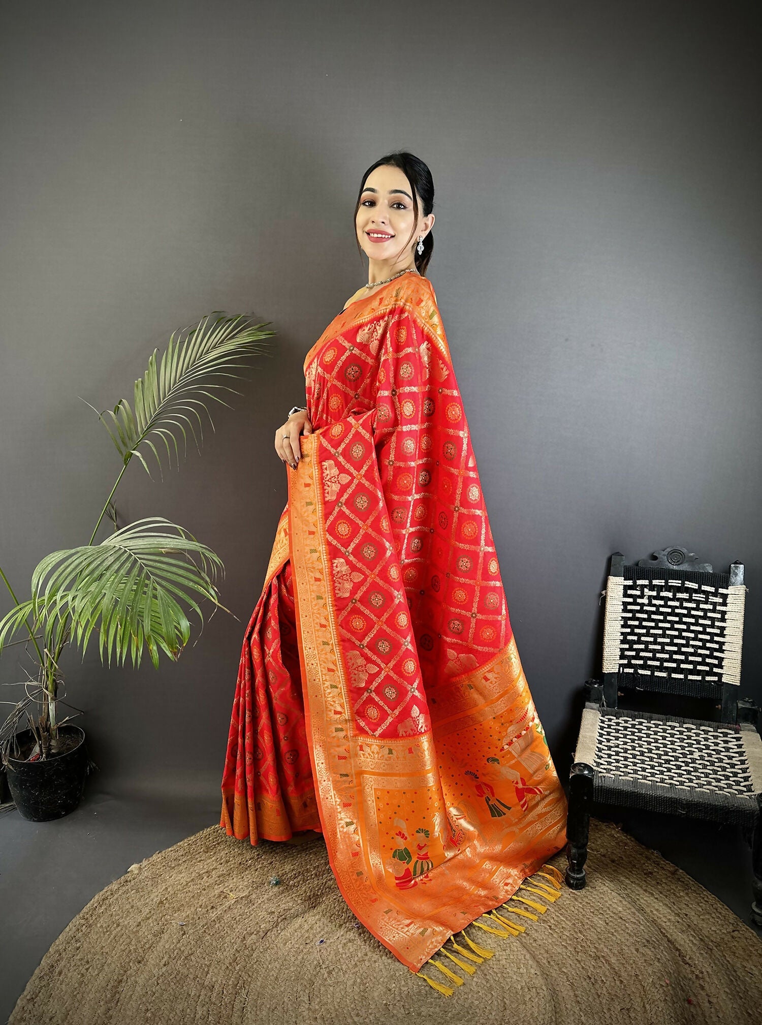 Joban Fashion Red Patola Soft Silk Patola Saree - Distacart