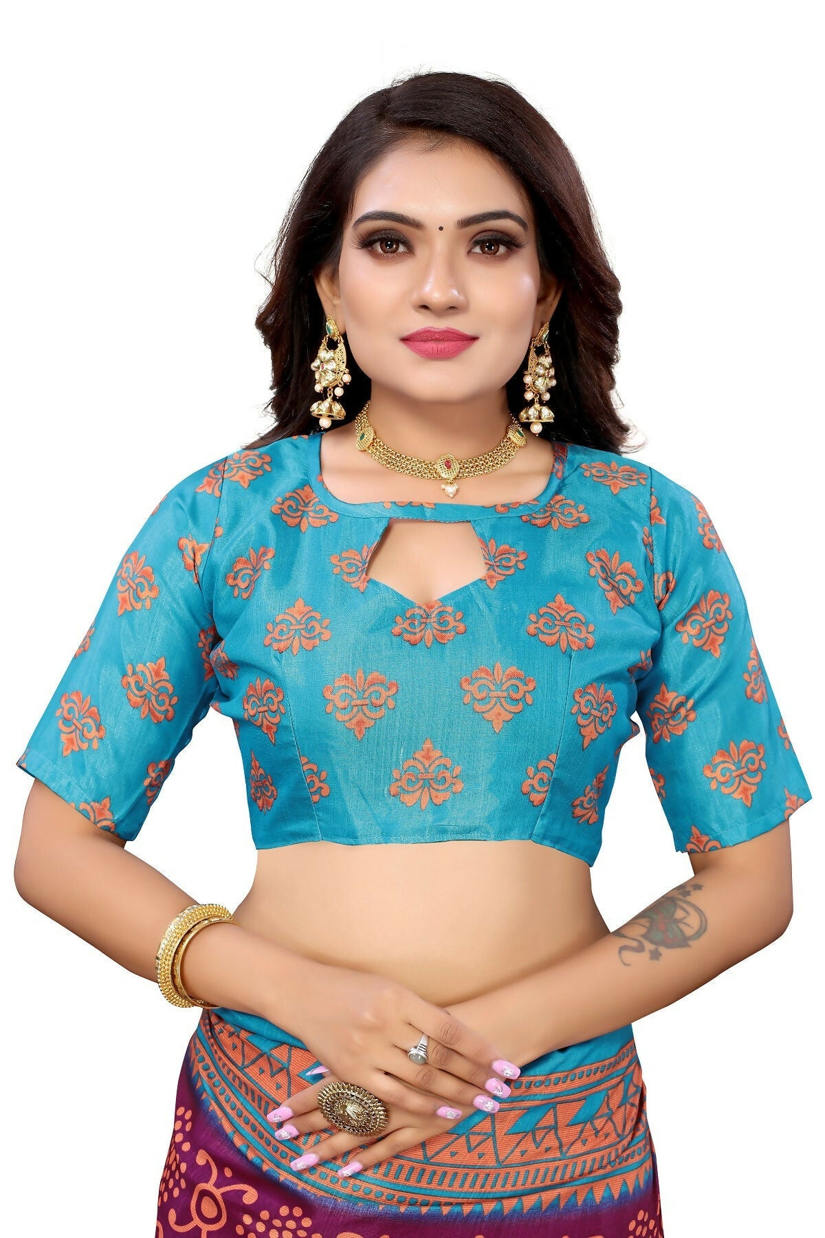 Vamika Purple Printed Art Silk Saree