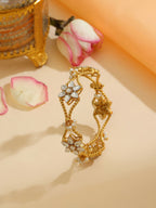 Ruby Raang 22k Gold Polished Kundan Bracelet - Distacart