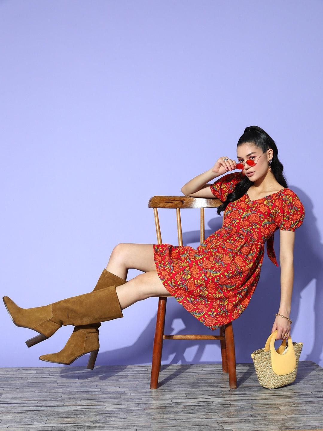 Yufta Printed A-Line Dress - Distacart
