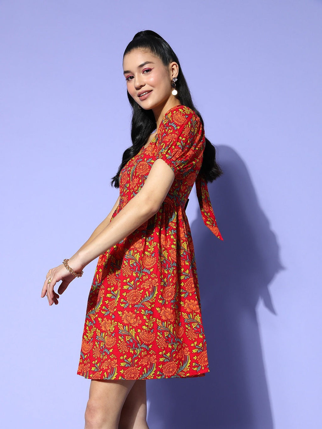 Yufta Printed A-Line Dress - Distacart