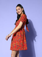 Yufta Printed A-Line Dress - Distacart