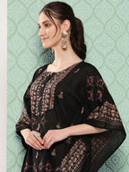 Yufta Printed Kimono Sleeve Ethnic Kaftan Top