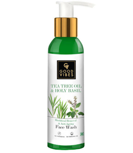 Good Vibes Blackhead Removal + Anti-Ageing Face Wash - Tea Tree Oil + Holy Basil