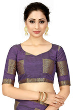 Mimosa Women's Kanchipuram Tussar Silk Purple Saree - Distacart
