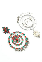 Mominos Fashion Johar Kamal Women's Red & Green Kundan Circles Earrings - Distacart