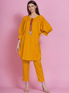 Women Republic Yellow Rayon Boxed Kurta With Pants - Distacart