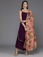 Ahalyaa Women's Traditional wear Kurta Set - Burgundy