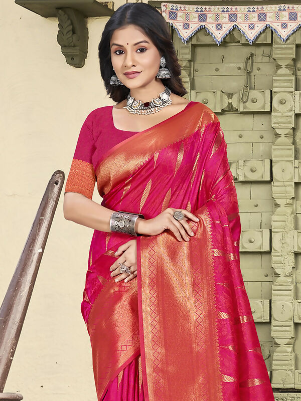 Shree Shyam Fashion Silk Pink Saree - Distacart