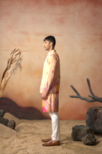 Coral Sunset Nehru Jacket Set by Hilo Design