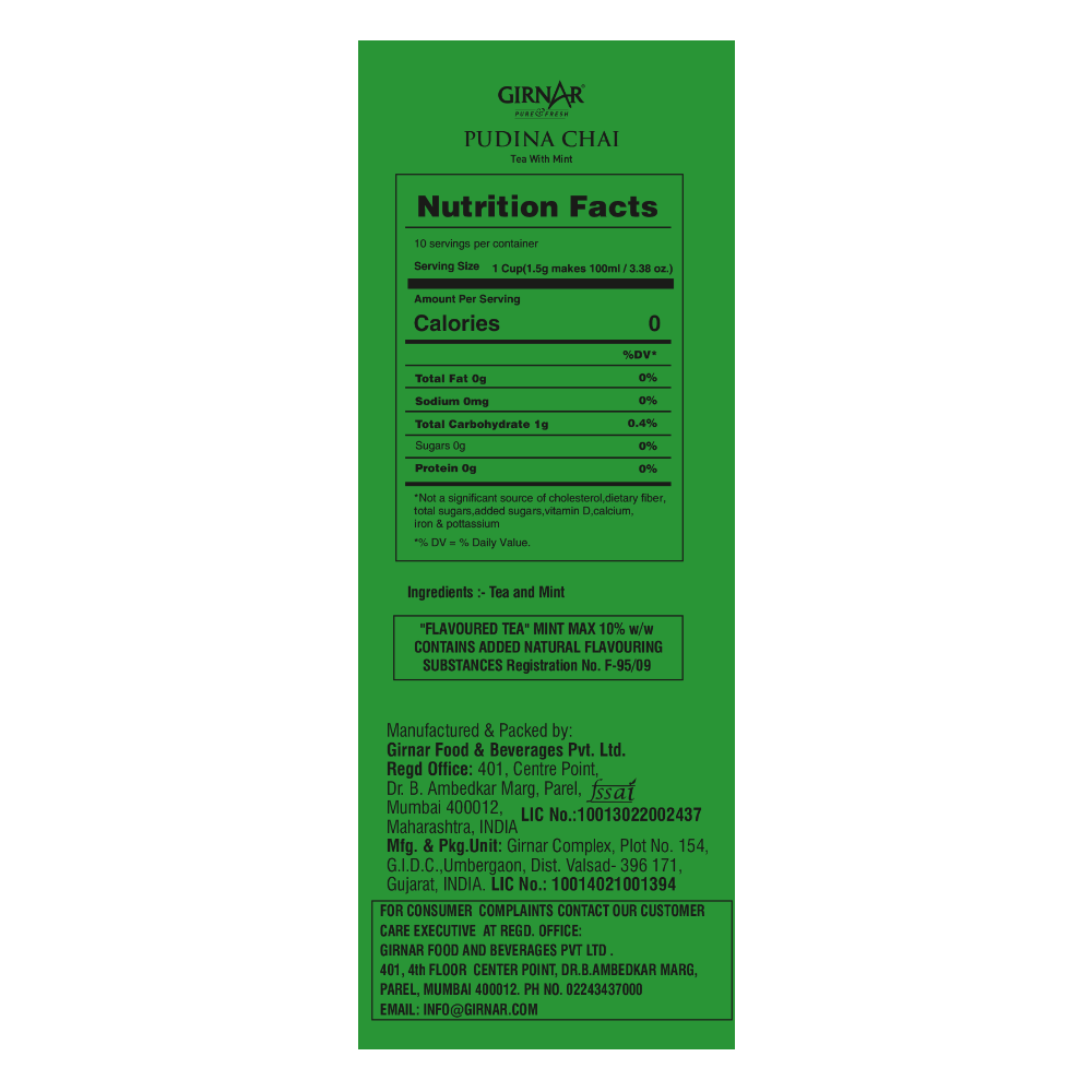 Girnar Black Tea Bags - Pudina - Distacart
