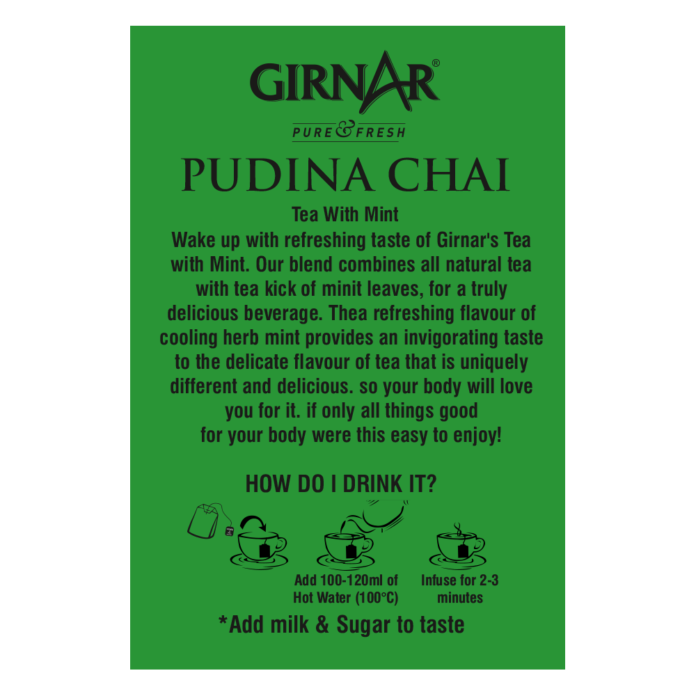 Girnar Black Tea Bags - Pudina - Distacart