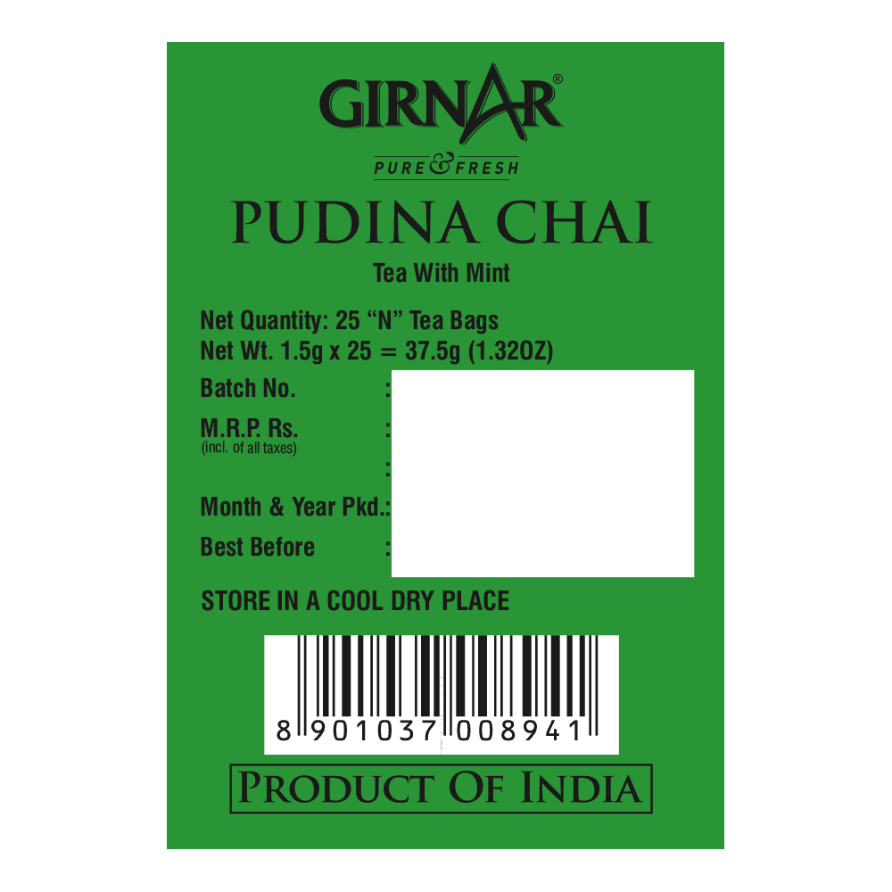 Girnar Black Tea Bags - Pudina - Distacart