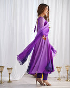 Evanik Purple Pure Soft Georgette Colorful Padding Anarkali Suit - Distacart