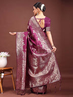 Anaita Purple Banarasi Silk Woven Work Saree With Blouse - Distacart