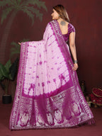 Anaita Purple Zari Weaving Work Satin Silk Saree With Blouse - Distacart