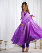 Evanik Purple Pure Soft Georgette Colorful Padding Anarkali Suit - Distacart