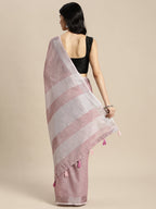 Anaita Purple Linen Saree With Blouse - Distacart