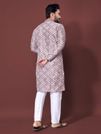 Neera Trendz Light Purple Soft Silk Embroidered Men's Kurta Pyjama