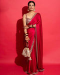 Joban Fashion Red Rangoli silk Party Wear Sarees - Distacart