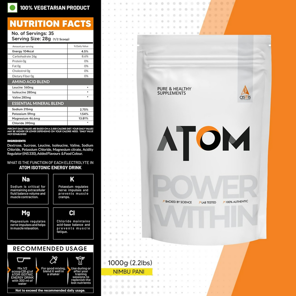 As-It-Is Atom Isotonic Energy Drink Nimbu Pani Flavor - Distacart
