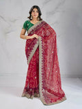 Ai Fashion Red Georgette Digital Print Party Wear Saree - Distacart