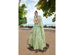 House of Panchhi Lime green Net Multi Sequins with heavy Zarkan embroidery Lehenga choli & Dupatta