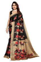 Vamika black Printed Art Silk Saree