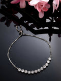 NVR Women Silver-Plated American Diamond Studded Rakhi With Roli Chawal - Distacart