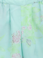 Ahalyaa Aqua Blue Crepe Printed Kids Kurta Palazzo Sets For Girls