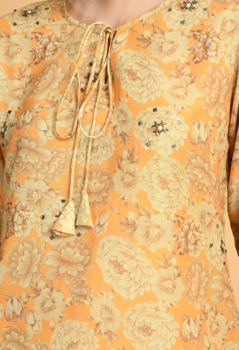 Joban Fashion Mustard Maslin Kurta Set