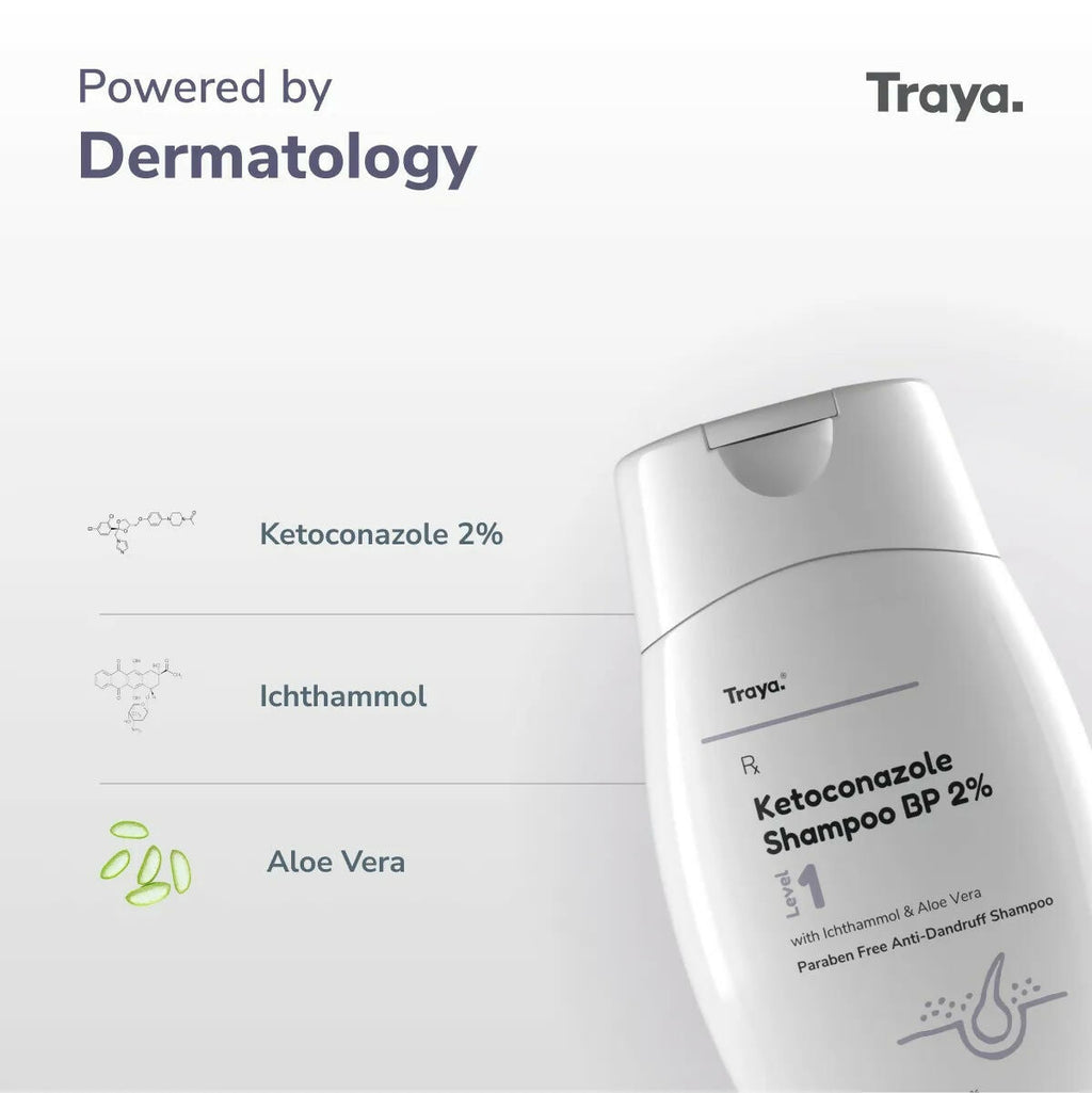 Traya Ketoconazole Shampoo BP 2% with Ichthammol & Aloe Vera - Distacart