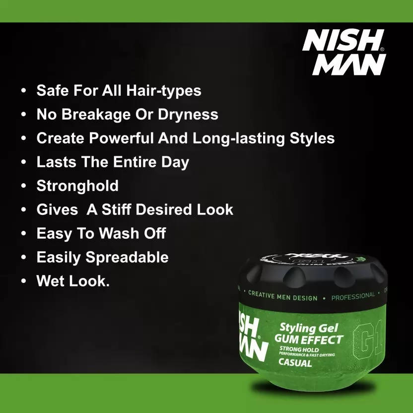 Nishman Hair Styling Gummy Gel Casual - Wet Look
