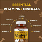 Carbamide Forte Pets Chewable Calcium Supplement with Vitamin D3, B12 Magnesium & Zinc Tablets