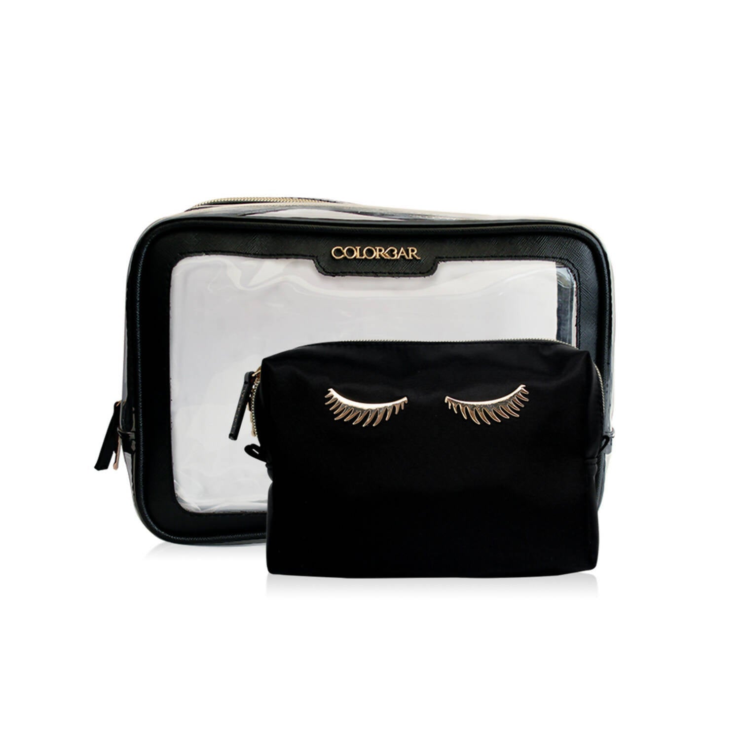 Colorbar Pouch Lips & Lashes Box Pouch (Set Of Two) - Black