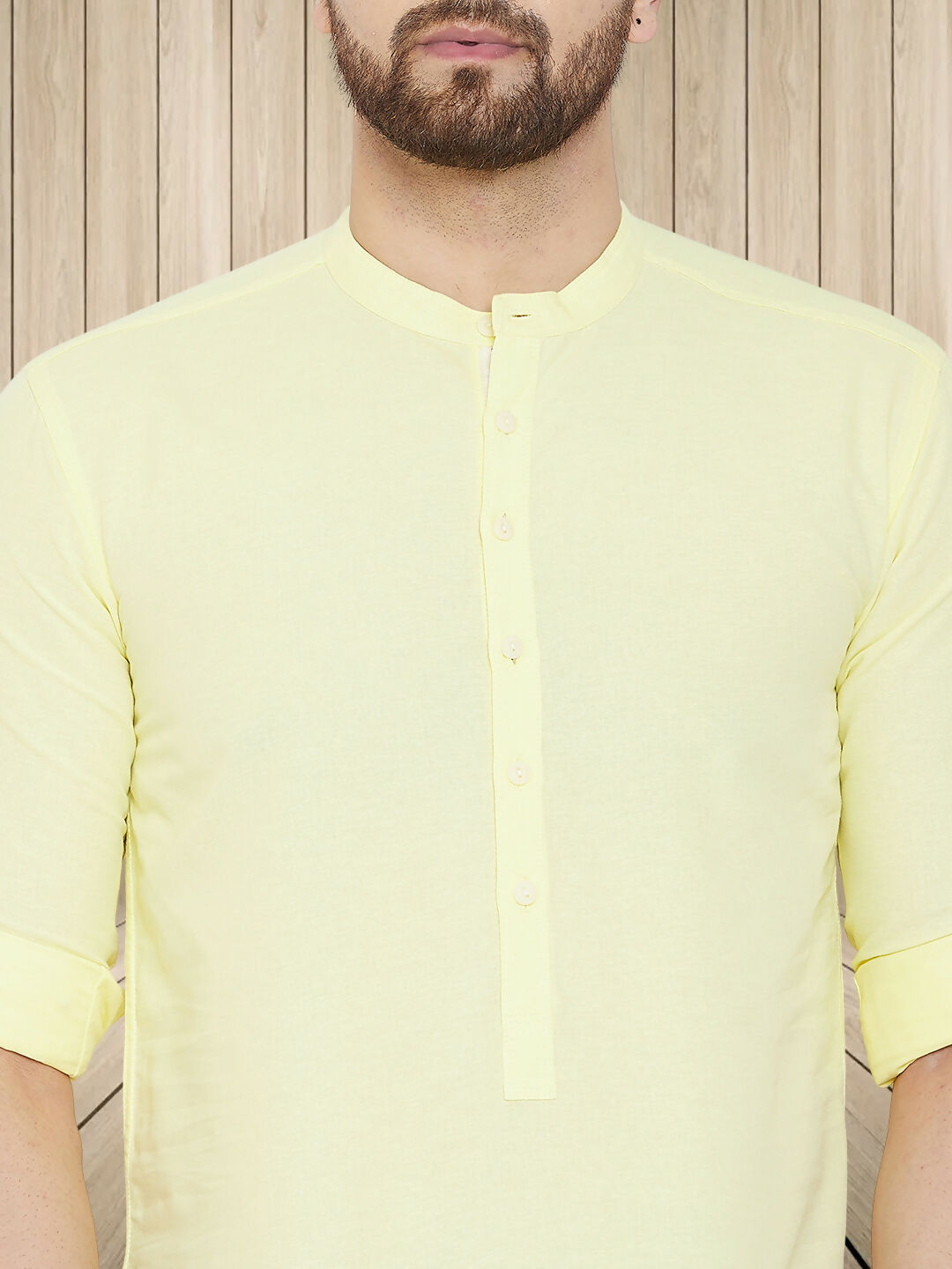 Even Apparels Men's Pure Cotton Yellow Kurta